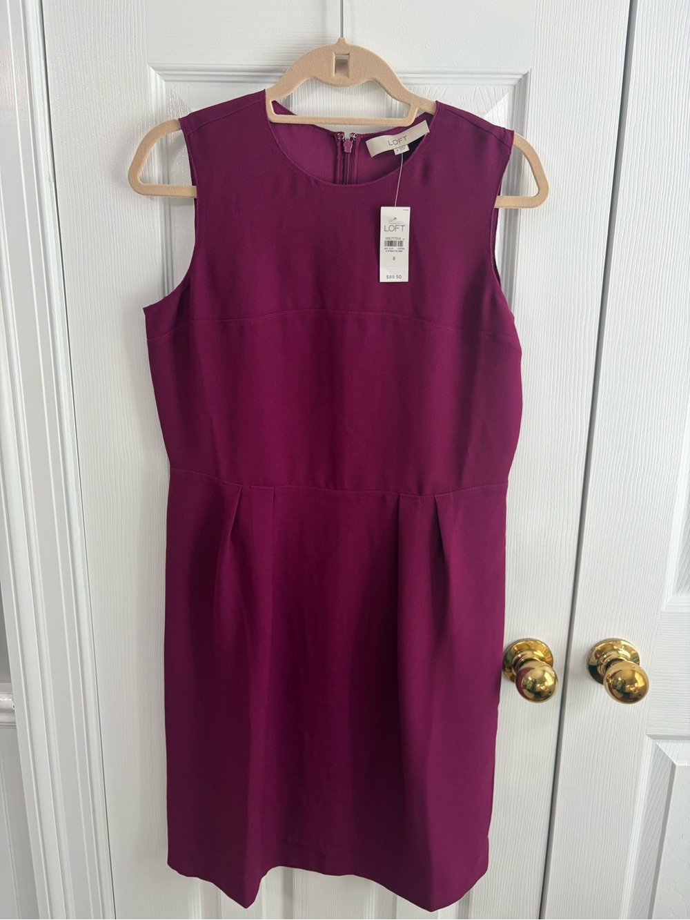 LOFT Sleeveless Midi Dress in Berry